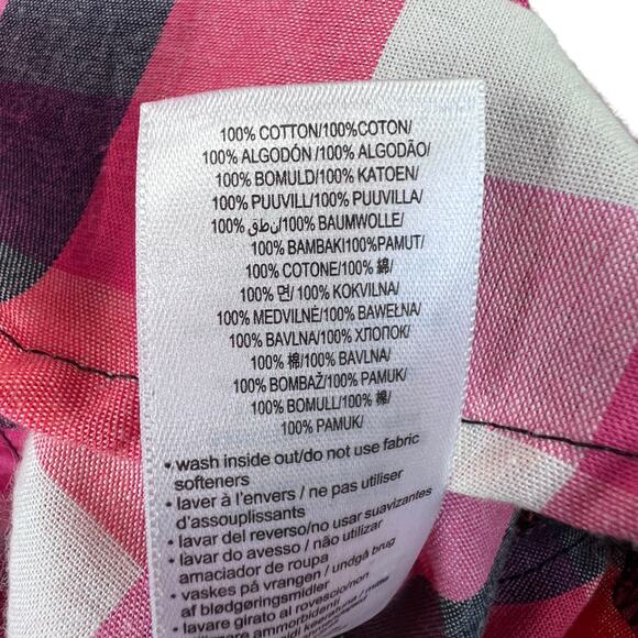 Zumba Wear Lovely Studded Logo Button Down Shirt Mens XL Checks Long Sleeve Pink - Picture 11 of 11